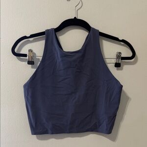 Athleta Navy Conscious Cropped Long Line Sports Bra Size Medium